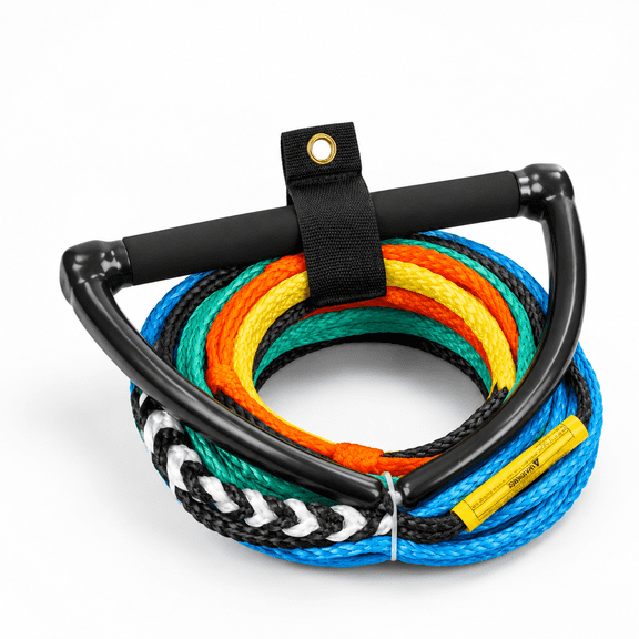 75ft Water Ski Rope Wakeboard with 13" Floating Eva Grip Handle, 7 Sections for 1-2 Riders