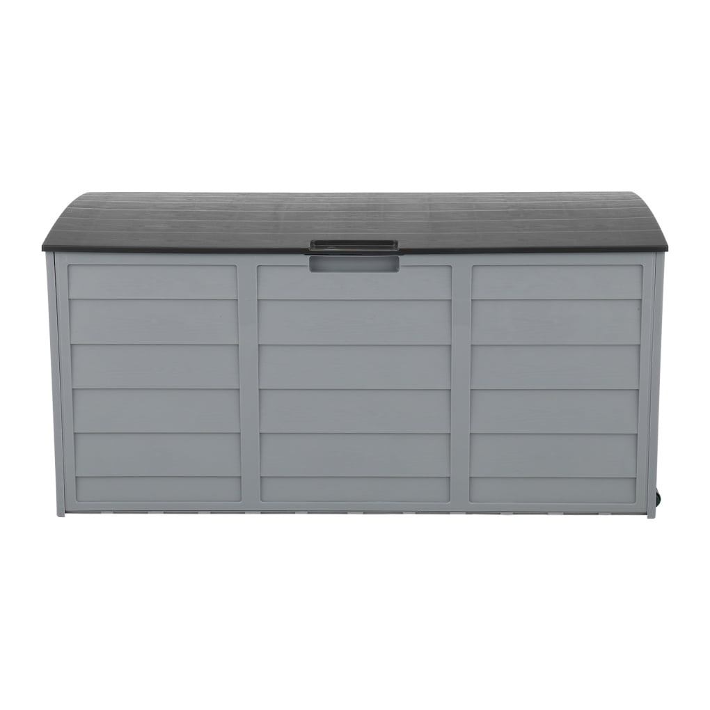 75gal 260L Outdoor Garden Plastic Storage Deck Box for Chest Tools, Cushions, Toys, Lockable Seat, Grey Lid