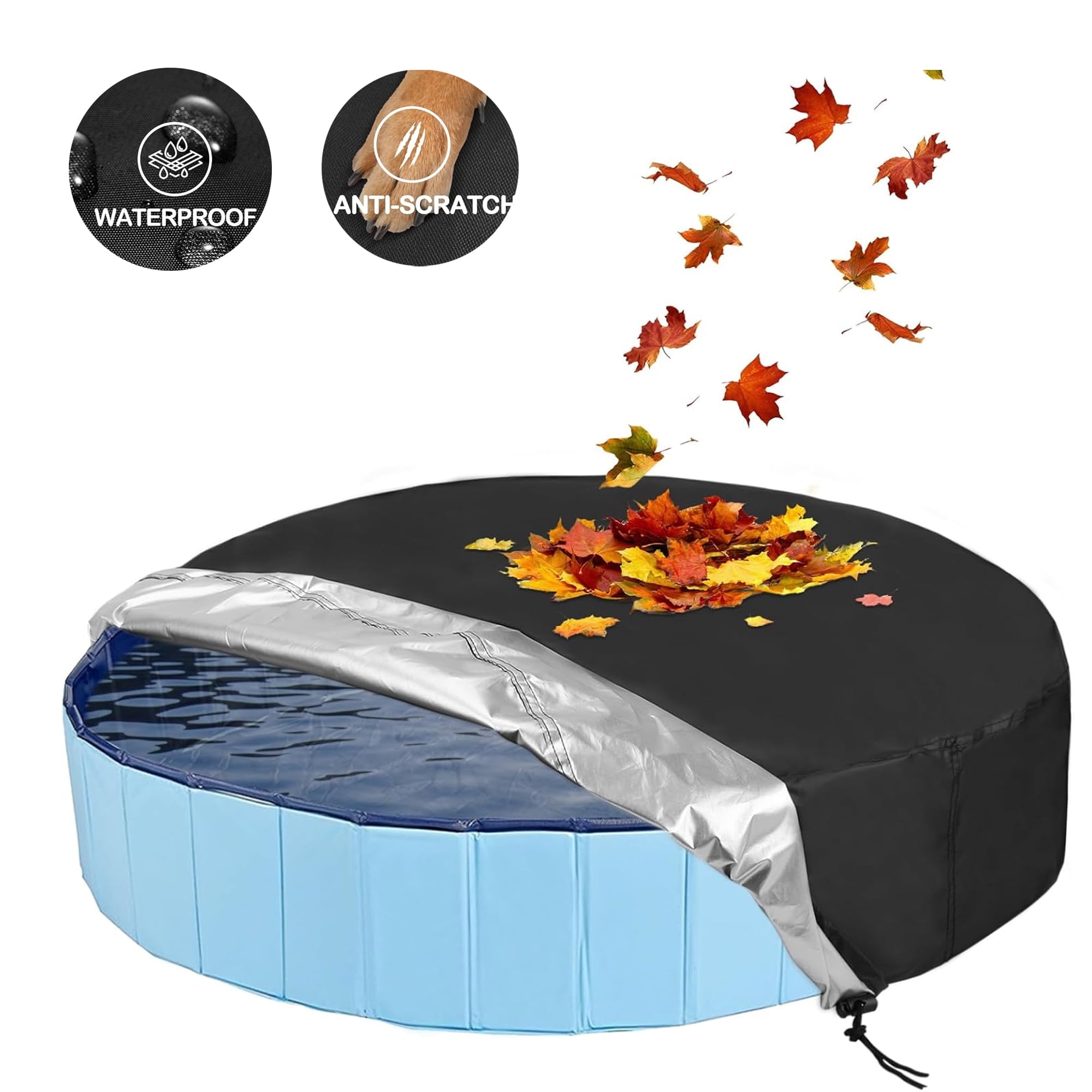 75in Pool Cover, Foldable Round Pool Covers, Pet Swimming Pool Cover ...