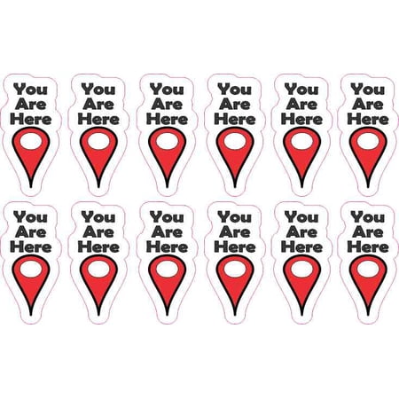 .75in x 1.5in You Are Here Pointer Stickers