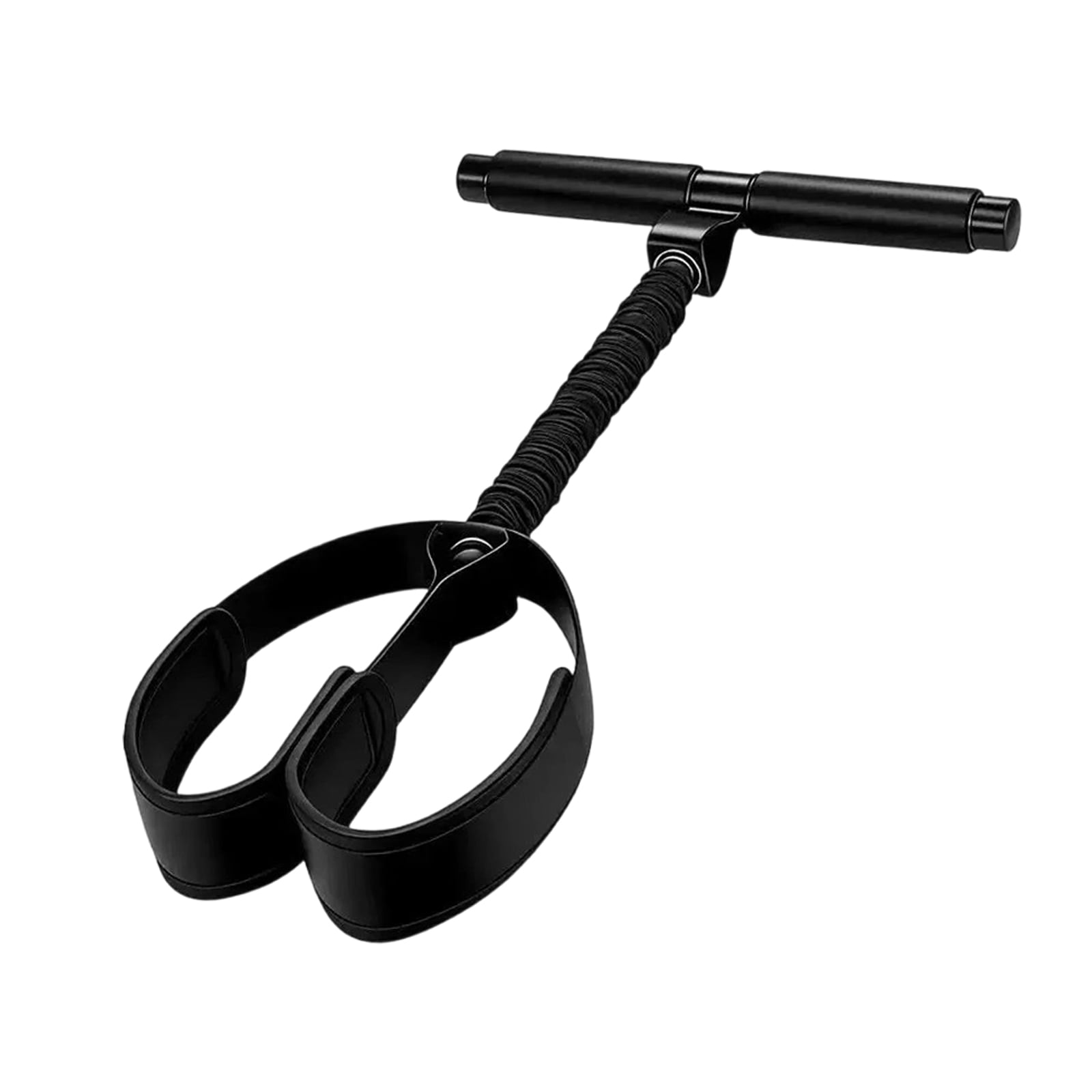 75lbs Heavy Duty Resistance Band with Handles and Thickened Latex Foot Pedal, Soft Foam Fabric, Home Workout Equipment for Sit-Ups Black