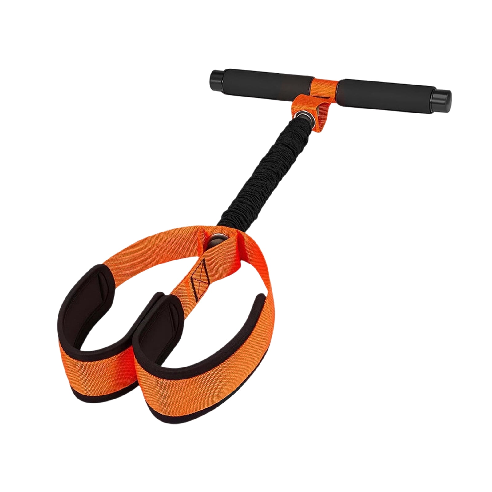 75lbs Heavy Duty Resistance Band with Handles and Thickened Latex Foot Pedal, Soft Foam Fabric, Home Workout Equipment for Sit-Ups Orange