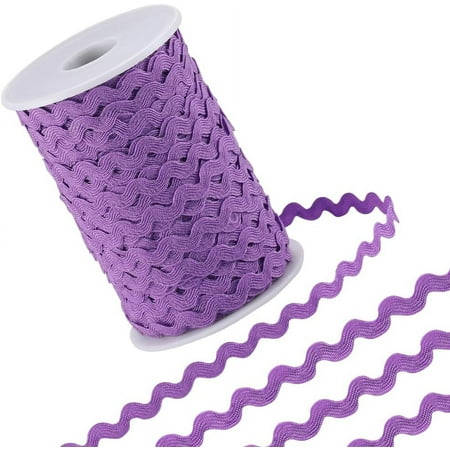 75m 5mm RIC Rac Trim Wave Bending Ribbon Rick Rack Fringe Trim Purple Zig Zag Edging Braid Trimming Wavy Polyester Webbing Ribbon for DIY Sewing Crafts Gift Wrapping Making Home Decor Purple 1set