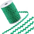 thumbnail image 1 of 75m RIC Rac Trim 5mm Wide RIC Rac Ribbon Green Wave Bending Fringe Trim Wavy Polyester Webbing Ribbon Zig Zag Edging Braid Trimming for Sewing DIY Crafts Christmas Decor Gift Wrapping, 1 of 9