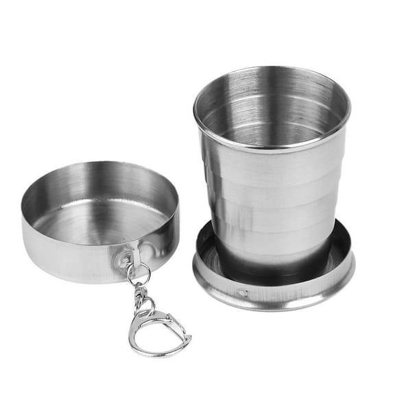 75ml Collapsible Travel Cup, Foldable Stainless with Lid for Coffee, Water, Tea. Your Perfect Camping & Backpack Partner