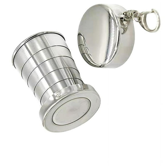 75ml Stainless Steel Collapsible Travel Cup  Portable Folding Water Bottle & Camping Mug, Leak-Proof, Lightweight, Durable for Outdoor, Hiking, and Coffee