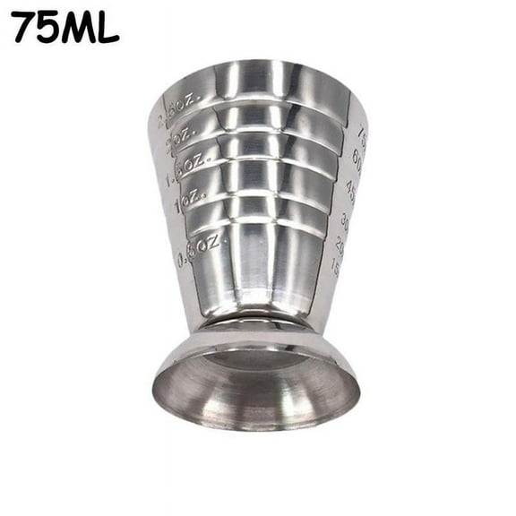 75ml Stainless Steel Jigger for Cocktails & Spirits | 2.5 oz Bar Measuring Cup | Multifunction Bartender Tool | Party & Home Bar Essential