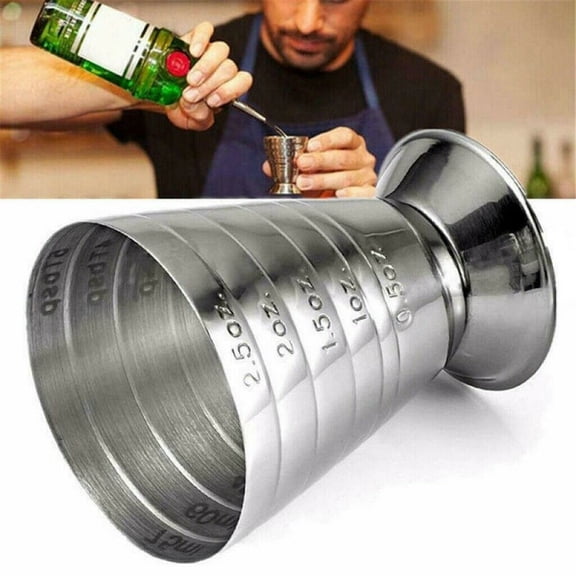 75ml Stainless Steel Measure Cup Jigger Shot Drink For Spirit Mixed Cocktail Beaker Coffee Maker Parts Coffee Beverage Tools