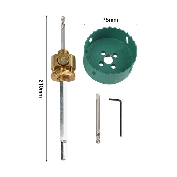 75mm Bi-Metal H Ole Drill Bit Saw W Quick-Release Hole Opener Connecting Rod Downlight Quick Core Opener Power Tool Accessories