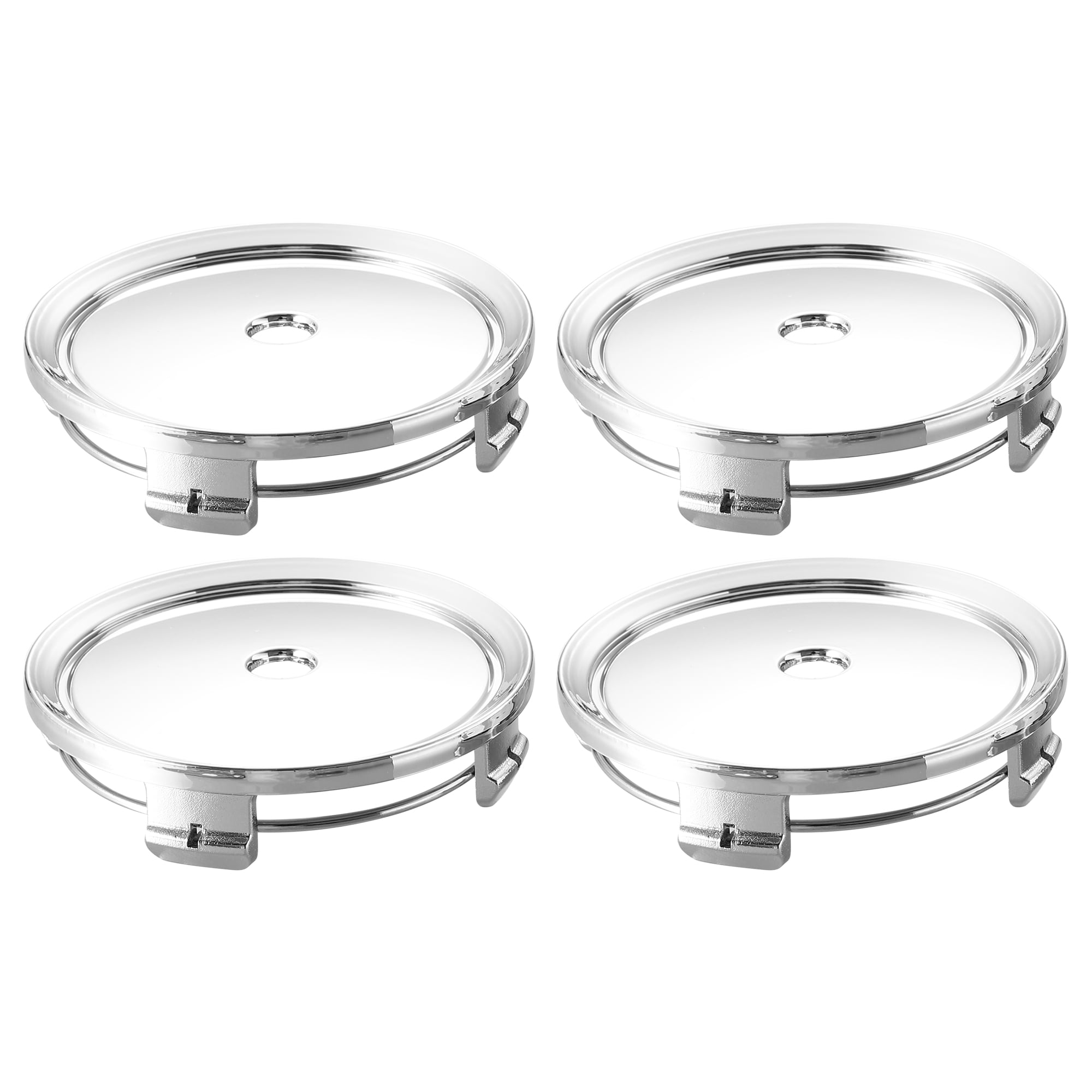 Unique Bargains 75mm Dia Silver Tone 4 Clips Automotive Wheel Center