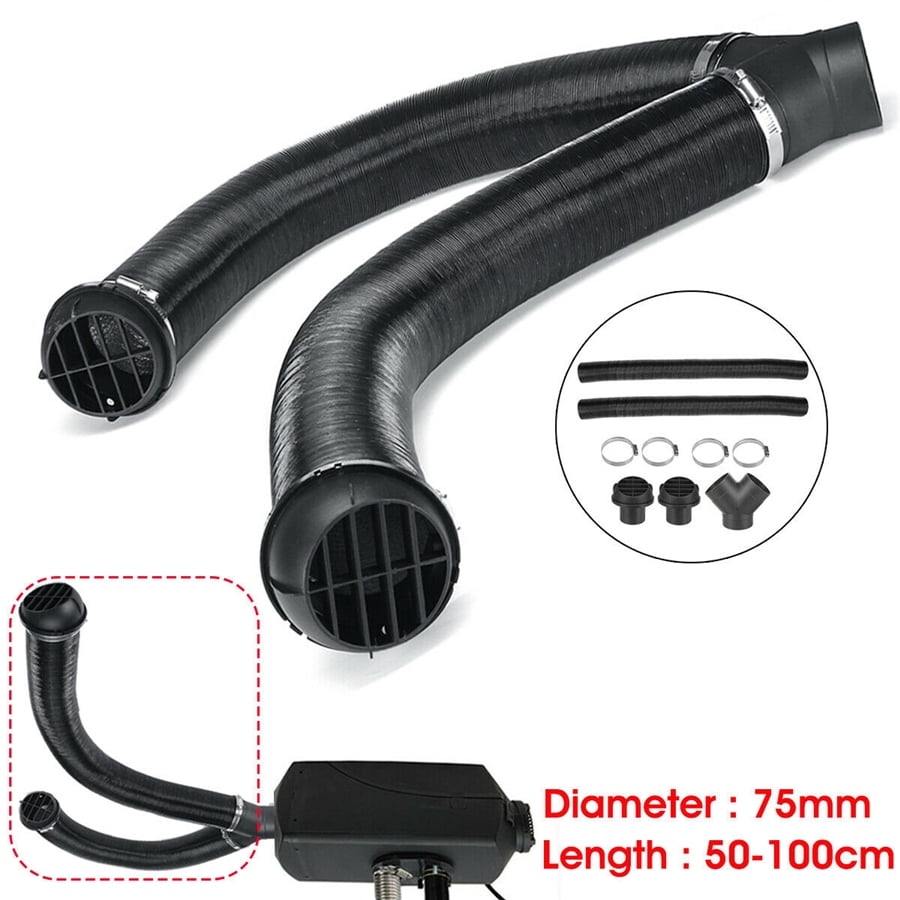 75mm Dual Pipe Hot Air Vent Duct Hose + Y Connector for RV Truck Parking  Heater - Walmart.com