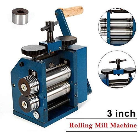 75mm Flatten Machine,Jewelry DIY Press Tableting Tool for JewelersRolling Mill Machine-Manual Combination
