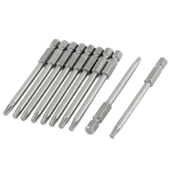 75mm Length T20 Magnetic Torx Tip Round Shank Screwdriver Bits 10 Pcs