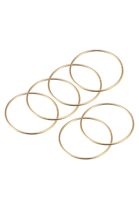 75mm OD Metal O Ring Iron Electroplated Gold Tone 12 Pack