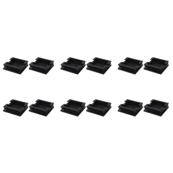 75mm x 75mm Plastic Square Caps Tube Pipe Inserts End Blanking 12 Pcs