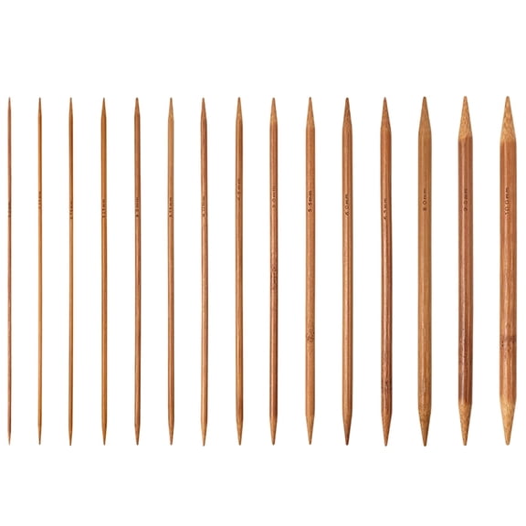 75pcs 20cm Bamboo Knitpicks Knitting Needles Set Double Pointed Carbonized Knit Yarn Weave Craft (2.0mm-10mm)
