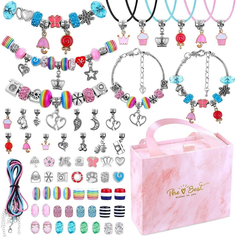 Christmas Bracelet for Girls Bracelet Making Kit with Charm Beads