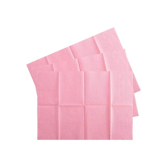 75pcs Dental Bibs Disposable Disposable Dental Bibs Dentist Tattoo Bibs Pink Dental Bibs For Nails Patient Bibs Pink Towels Tattoo Table Covers Dental Pads Mats Paper Sheets Lash Supplies