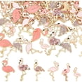 thumbnail image 1 of 75pcs Flamingo Charms Flamingo Enamel Charms Gold Plated Colored Pendants Alloy Pendants Bird Pendant, 1 of 7