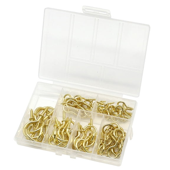 75pcs Iron Cup Hook Assortment Multiple Sizes Hooks Anti rust Hooks Great for Kitchen Cabinets Wall Desks