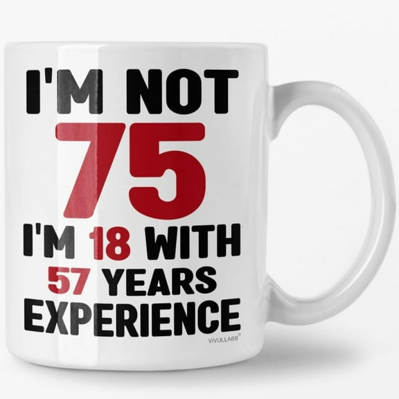 75th Birthday Coffee Mug - 75th Birthday Gifts for Men and Women - Vintage 1950, Best Gifts for Her, Him, Mom, Dad, Grandma, Grandpa