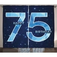 thumbnail image 1 of Ambesonne Navy Blue Curtains 2 Panel Set, Birthday Theme Stars, 108" x 90", Dark Blue Pale Blue, 1 of 3