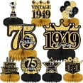 75th Birthday Decorations for Men 9PCS Black Gold 75th Birthday