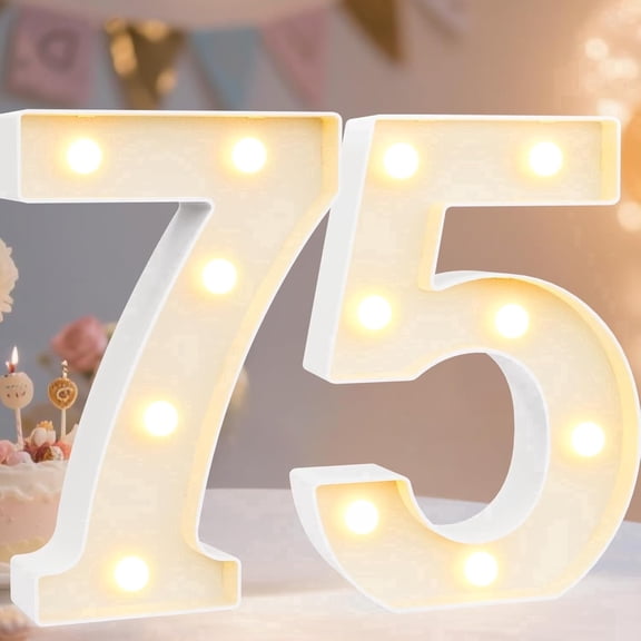 75th Birthday Decorations for Women Men,75 Birthday Decorations for Centerpieces Table,75 Light Up Numbers Sign Led for Party Backdrop Wall Decor for Wedding Anniversary Home