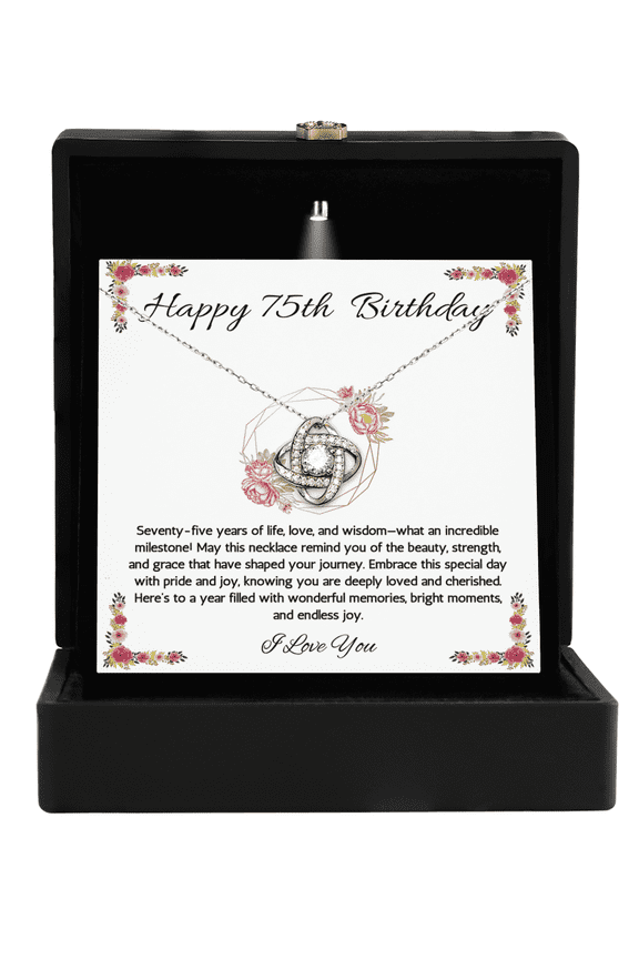 75th Birthday Gift Necklace, 75th Birthday Jewelry, Turning 75, necklace For Wife, Grandma, Mom, Woman, Birthday Gift Necklace For 75 Year Old-Luxury Box