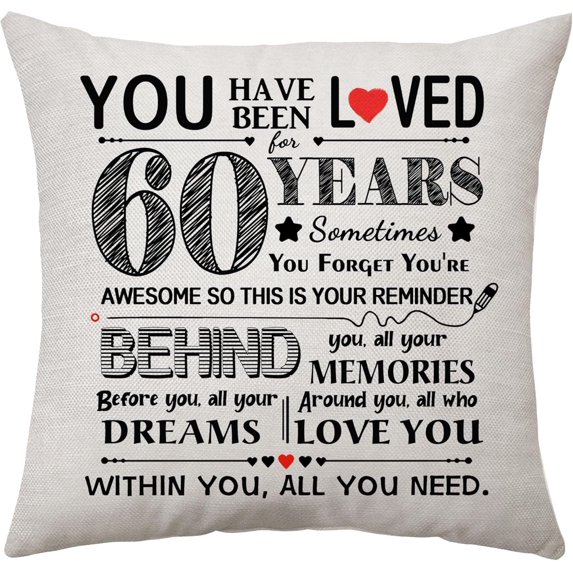 75th Birthday Gift for Women Men Birthday Decoration Throw Pillow Cover Gifts for 75 Years Old Grandma Grandpa Best Friend Auntie Mom Dad Mother''s day Father''s Day Keepsake 45 x 45 cm