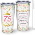 thumbnail image 1 of 75th Birthday Gifts for Women, 75 Year Old Birthday Gifts for Women, 1948 Birthday Gifts Women, Gifts for 75th Birthday Tumbler With Lid and Straw 20oz 1pc, 1 of 6