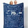 thumbnail image 1 of 75th Birthday Gifts for Women, 75th Birthday Gifts for Men, 75th Birthday Decorations, 75th Birthday, 75 Birthday Gifts for Men Women, Happy 75 Birthday Decorations Throw Blankets 60\u201d X 50\u201d, 1 of 6