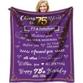 thumbnail image 1 of 75th Birthday Gifts for Women Blanket - 75 Birthday Gifts for Mom or Wife - 1947 Birthday Gifts for Women - Gifts for 75 Year Old Women - Cozy & Soft Flannel Throw Blanket 60 x 50 inch, 1 of 6