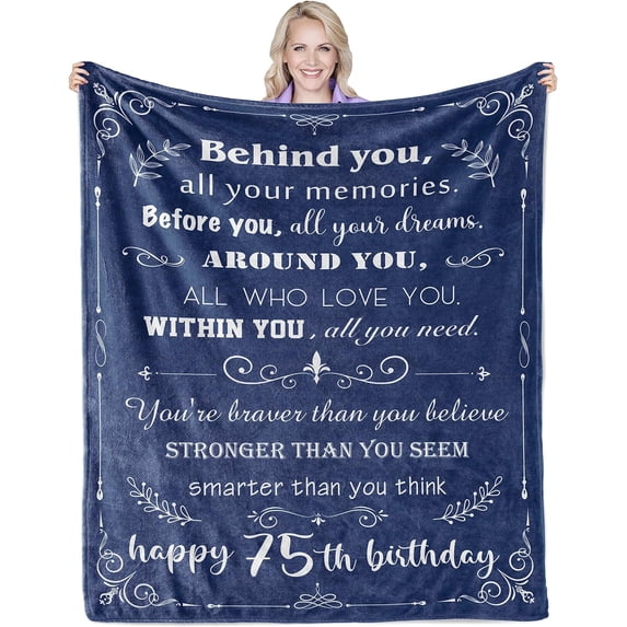 75th Birthday Gifts for Women Blankets 60"X 50", 75 Birthday Gifts for Men, 75th Birthday Decorations Women, Gifts for 75 Year Old Woman,75th Birthday Gifts for Men 1945