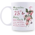 thumbnail image 1 of 75th Birthday Gifts for Women - Congratulations on Your 75th Birthday Awesome Lady Mug - 75th Birthday Gifts for Grandma Mom Friend Sister Aunt Coworker - 11oz Coffee Mug, 1 of 7