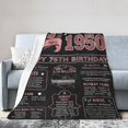 thumbnail image 1 of 75th Birthday Gifts for Women/Men, 75 Old Birthday Gifts for Women, Best Gift for 75 Old Woman, 75th Birthday Gift Ideas, Back In 1950, 75th Birthday Decorations Women Throw Blanket 50x40, 1 of 6