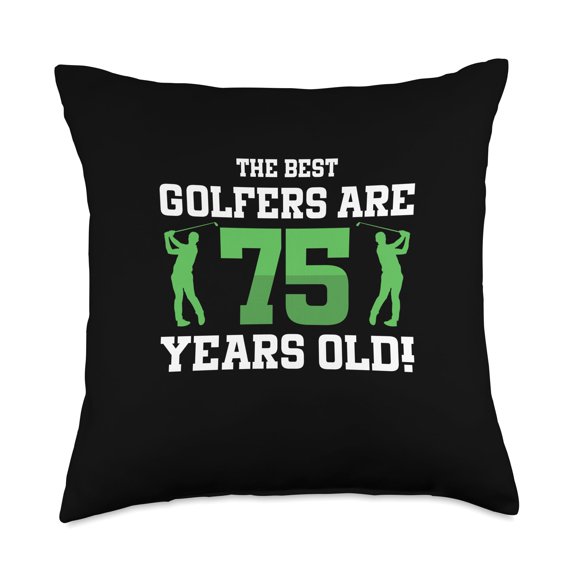 75th Birthday Golf 75 Years Old Golf Player Birthday Throw Pillow Y101