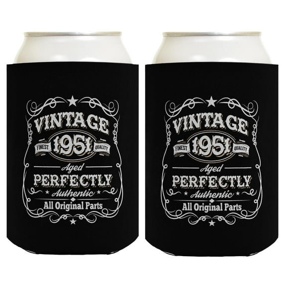 75th Birthday Presents Vintage 1951 Aged Perfectly 2-Pack Can Drink Thermocoolers
