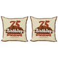 thumbnail image 1 of Ambesonne Retro Throw Pillow Cover 2 Pack, Birthday Age Number, 16", Scarlet Brown Eggshell, 1 of 2