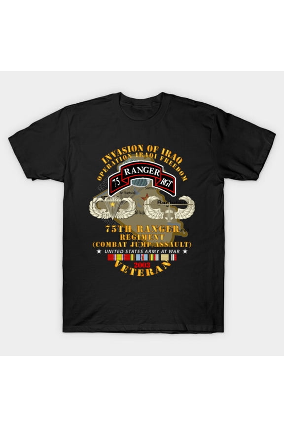 75th Ranger Regiment Combat Jump OIF 2003 Military Veteran G1104 Unisex T-Shirt, Up to Size 5XL