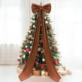 thumbnail image 1 of 75x18 Inch Ribbon Tie Giant Bow Decor, Christmas Tree Topper Christmas Decoration, Big Bows for Room Wall Backdrop, Perfect for Wedding Birthday Party Baby Shower Supplies(Brown-Velvet), 1 of 12