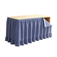 thumbnail image 1 of 75x180cm Navy Pleated Ruffled Teacher Desk Skirt Washable Table Cover For Back To School Classroom Kitchen Party Cabinet Decoration, 1 of 4