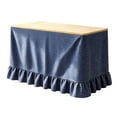 thumbnail image 1 of 75x180cm Navy Ruffled Flat Teacher Desk Skirt Washable Cover For Classroom Kitchen Back To School Party Decoration, 1 of 4