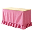 thumbnail image 1 of 75x180cm Rose Red Ruffled Flat Teacher Desk Skirt Washable Cover For Classroom Kitchen Back To School Party Decoration, 1 of 4