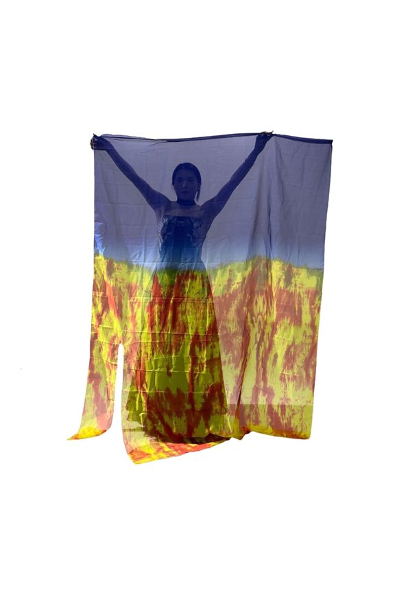 75x55 Inch Light Weight Worship Chiffons Flags Flexible Rod Church Praise Flags