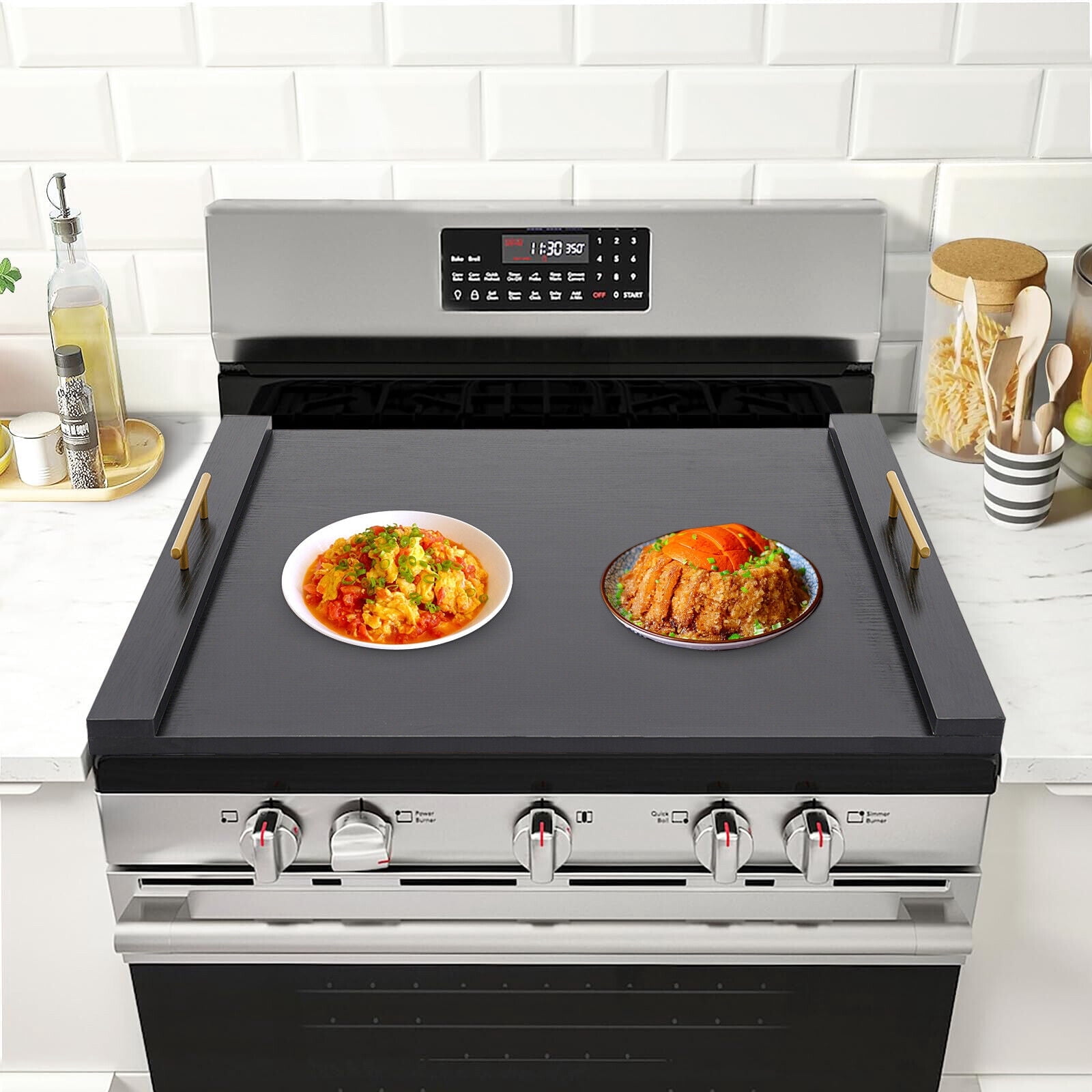 76*55*6 cm Stove Top Cover, Noodle Board Stove Covers, Stovetop Plate W/Screwdriver