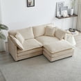 thumbnail image 1 of 76.7” Loveseat Sofa, 2 Seater Modular Couch, Light Camel Chenille L Shaped Sectional for Living Room, Cloud Couch with Ottoman, Sofá esquinero, 1 of 12