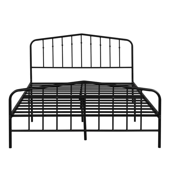 76.7" Platform metal bed, Full Sizes No Spring Box Needed for Bedroom Traditional Spindle Design -Multicolor