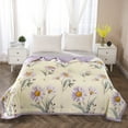 thumbnail image 1 of 76.77x55.12in Summer Cooling Quilt Plant Print Farmhouse Blanket Breathable Lightweight Comforter for Hot Sleepers, Double-Sided Cool Blanket for Bedroom Dorm Travel, 1 of 6
