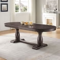 thumbnail image 1 of 76"-94" Long Expandable Dining Table for 4-8, Modern Kitchen Oval Dining Table with Removable Leaf, Space Saving for Kitchen Living Room, Dark Brown, 1 of 8
